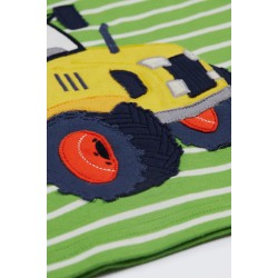 Top - FARM - Frugi - SID - TRACTOR - Kiwi green breton stripe 