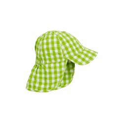 Sun and swim - Hat -  Legionnaires - PLAIN - Green Check - Frugi - Macaw Gingham Green
