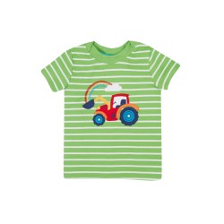 Top - FARM - Frugi - Easy on - Kiwi Bretton Stripe - TRACTOR