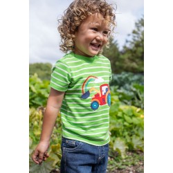 Top - FARM - Frugi - Easy on - Kiwi Bretton Stripe - TRACTOR