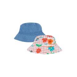 Sun and Swim - HAT - FLOWERS - Frugi - REVERSIBLE - HATTIE - Fill the world with colour