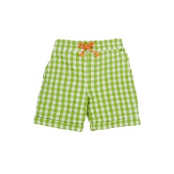 Shorts - PLAIN - GREEN check - Frugi - GILES - Green Gingham