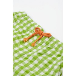 Shorts - PLAIN - GREEN check - Frugi - GILES - Green Gingham