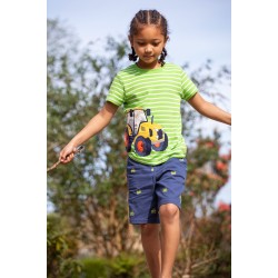 Shorts - FARM - Frugi - BRYN - Navy Blue - TRACTORS