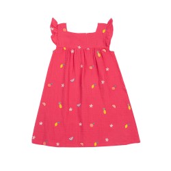 Dress - Flowers - Frugi - ASHA - Muslin- Petal and Fruit