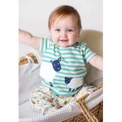 Set - FARM - 2pc - Frugi - FRANKIE - Farm Life and Moss Stripe