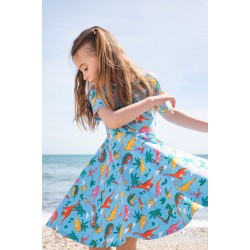 Dress - SKATER - Dinosaurs - Short sleeves - Frugi - Bluebird LAND - Sunshine