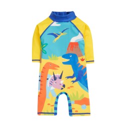 Sun and swim - Swim SUIT - Sun Safe Suit - Frugi - Dinosaurs - Tropical Sea Stripe