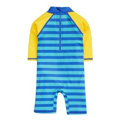 Sun and swim - Swim SUIT - Sun Safe Suit - Frugi - Dinosaurs - Tropical Sea Stripe