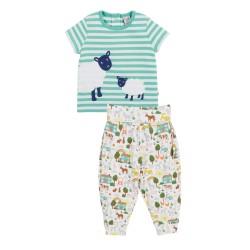 Set - FARM - 2pc - Frugi - FRANKIE - Farm Life and Moss Stripe