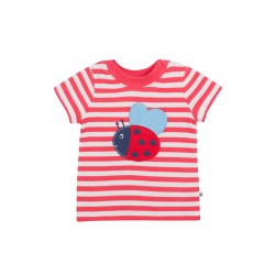 Top - GARDEN - Frugi - Easy on - Ladybird - Watermelon pink stripe
