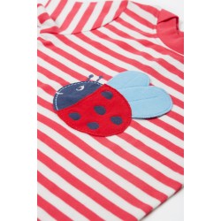 Top - GARDEN - Frugi - Easy on - Ladybird - Watermelon pink stripe