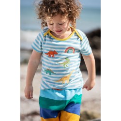 Top - DINOSAURS - Frugi - BOBSTER - Walk with - bluebird stripe
