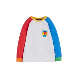 Top - Frugi - Noah - Grey and rainbow  Beetle