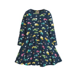 Dress - SKATER - Cars - Long sleeves - FRUGI - CARS - RAINBOW Roads Cars - last size