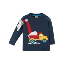 Top - FARM - Frugi - Doug - Blue  with Red Truck - last size