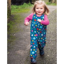 Trousers - Dungarees - Cord - Frugi - REVERSIBLE - Willow - Rainbow Stars