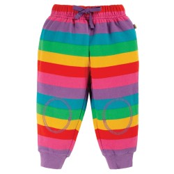 Trousers - Crawlers - STRIPE - Frugi - Pink foxglove Rainbow Stripe - last size 
