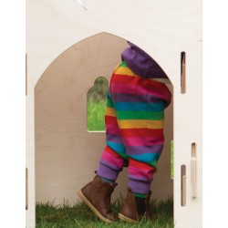 Trousers - Crawlers - Frugi - Pink foxglove Rainbow Stripe - last size 