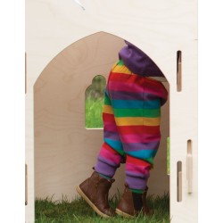 Trousers - Crawlers - STRIPE - Frugi - Pink foxglove Rainbow Stripe - last size 
