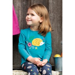 Top - Frugi - Alana - Teal Hedgehog 