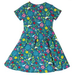 Dress - SKATER - Flowers - Short sleeves - FRUGI - GARDEN - Garden Friends - flowers and bees - last two