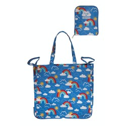 Bag - TOTE - RAINBOW - Frugi - Shopping Pack Away Zip  - Rainbow skies  - last one 