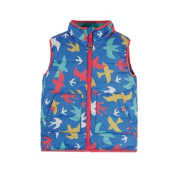 Gilet - Frugi - REVERSIBLE - Explorer - Rainbow Flight Birds  - 1-2 and 8-9y in clearance sale