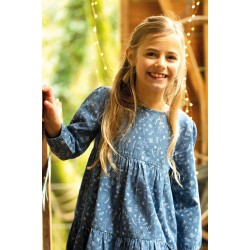 Dress - Frugi - Fleur - Tiered - Chambray Floral Flowers