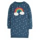 Dress - Frugi - Eloise - Jumper dress - Indigo Blue Stars and Rainbow 