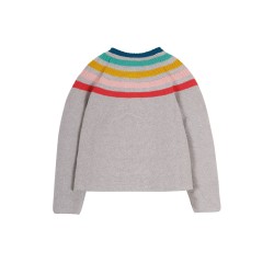 Cardigan - Frugi - Gabbie - Grey with Rainbow - last 9-10y