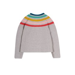 Cardigan - Frugi - Gabbie - Grey with Rainbow 