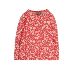 Top - FLOWERS - Frugi - Bryher - Watermelon Pink  and White Bloom 