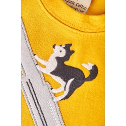 Top - VEHICLES - Frugi - Dough - Yellow  Fire Engine and Husky Dog - last two 