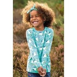 Dress - SKATER - Long sleeves - Frugi - BIRDS - Ptarmigan Aqua Rainbow 