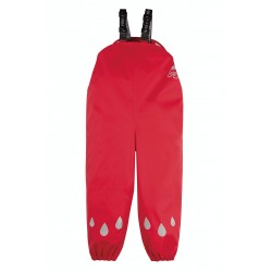 OUTERWEAR - Puddle Trousers - Frugi -  RED -  with straps and cuffs 
