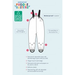 OUTERWEAR - Puddle Trousers - Frugi -  RED -  with straps and cuffs 