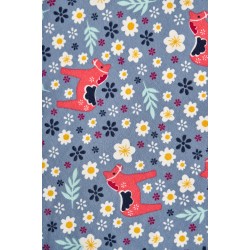 Dress - SKATER - Horse - Short sleeves - FRUGI - HORSES - Blue and Pink Dala Pony