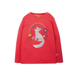 Top - ANIMALS - Frugi - Adventure - Watermelon Pink Wolf  - last size