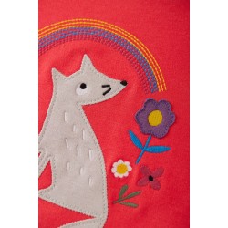 Top - ANIMALS - Frugi - Adventure - Watermelon Pink Wolf  - last size