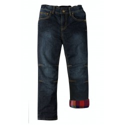 Trousers - Frugi - Jeans - Lumberjack Lined Denim and Red Check Flannel - - flash no return offer