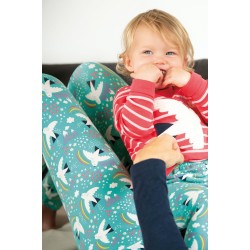 ADULT - Leggings - FRUGI - AQUA - Ptarmigan Bird  - ladies UK 14, 16, 18 