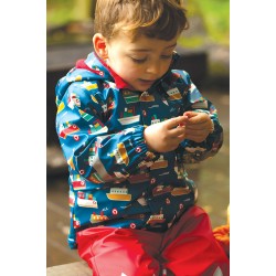 COAT - SEA - Frugi - BOATS - Blue - Sail The Sea  - last two sizes   6-7,  9-10y