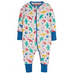 Pyjamas - Frugi - Zennor - Zip Up Romper Babygrow -Toddler-  Rainbow Birds Flight 3-6m - 45% off last item