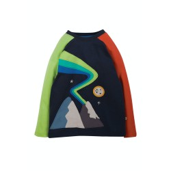 Top - Frugi - Alfie - Indigo Blue and Northern Star Lights  