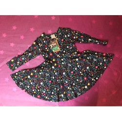 Dress - SKATER - Flowers - Long sleeves - Frugi - FLOWERS - SARA - SLUB material - Mountainside floral  