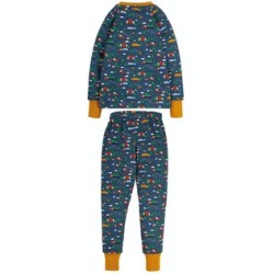 Pyjamas - Frugi - Twilight - Indigo Blue  Abisco - VEHICLES - farm tractor , car, trucks 