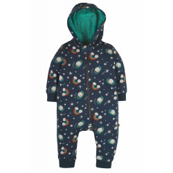 Outerwear - Frugi -  Snuggle Suit - Little - PMA102 - Indigo Blue - Look at the stars and Rainbow - AW21 -12-18 18-24m - 35% off clearance sale 