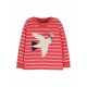 Top - Frugi - EASY ON - BIRD - Pink Stripe and Ptarmigan Bird - last size