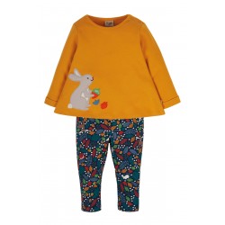 Set - Frugi - Oralie - 2 pc  outfit - top and leggings - Woodland friends and bunny rabbit - 3-6, 6-12, 12-18, 18-24m and 3-4, 4-5 yr - sale 